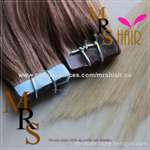 22-inch mixed color T6#/12#/27# human straight tape in hair extensions